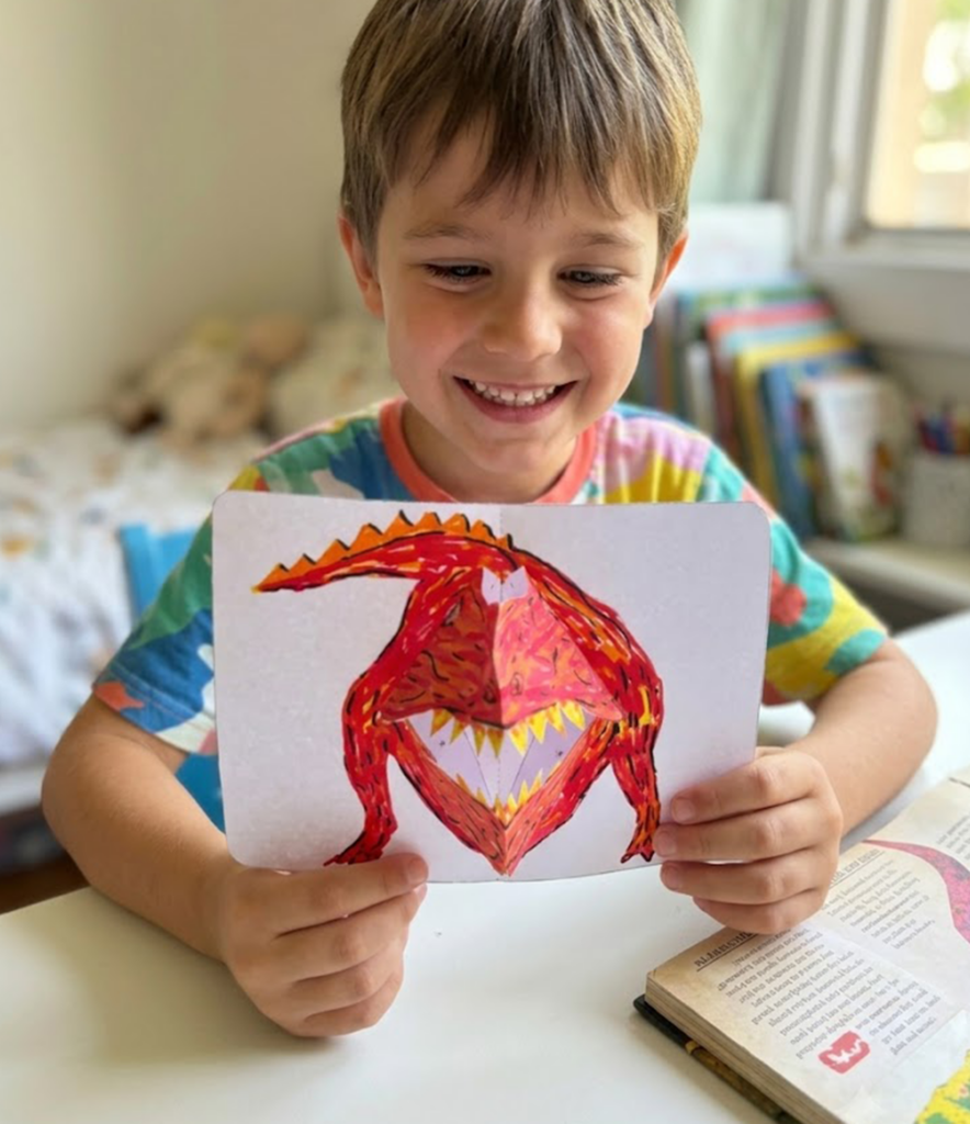 T-Rex Dinozor Pop-up Şablonu — Ücretsiz İndir 🦖