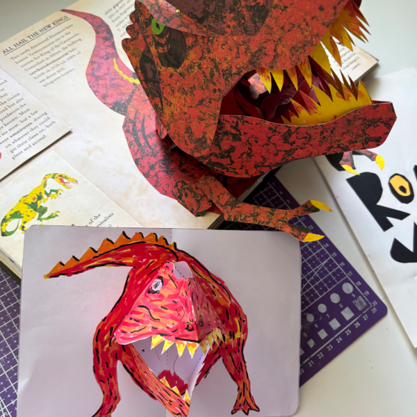 T-Rex Dinozor Pop-up Şablonu — Ücretsiz İndir 🦖