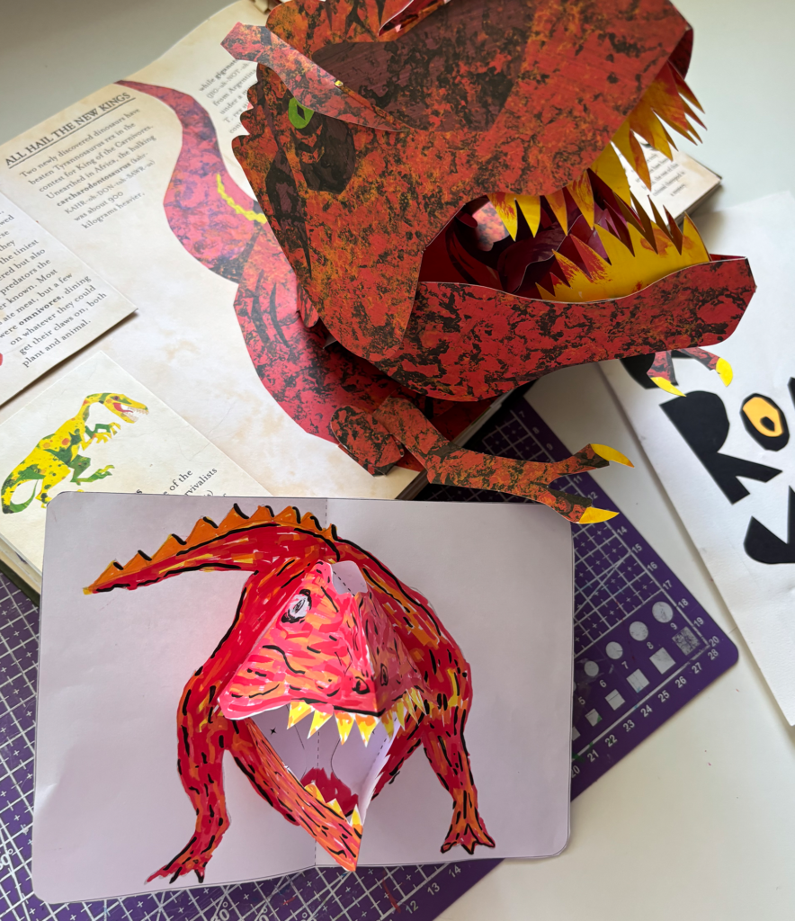 T-Rex Dinozor Pop-up Şablonu — Ücretsiz İndir 🦖